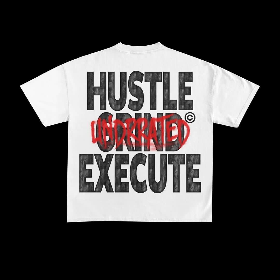 Hustle Grind & Execute Tee (White)